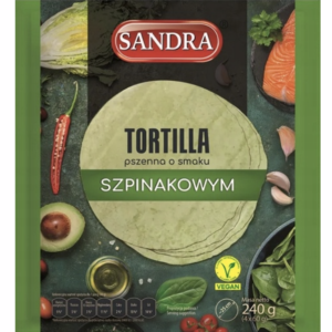 TORTILLA SANDRA SZPINAKOWA 25CM 240G ZIELONA