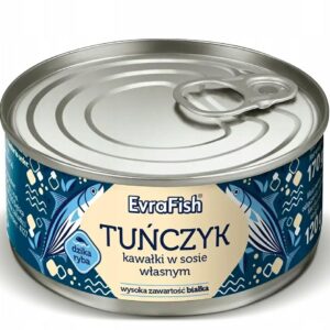 EVRA TUŃCZYK W SOSIE WŁASNYM KAWAŁKI 170G/48 w wodzie
