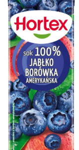 HORTEX SOK JABŁKO-BORÓWKA AMERYKAŃSKA 100% 1L/6