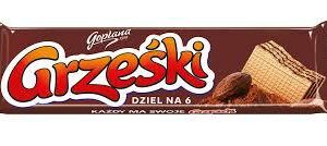 GOP. GRZEŚKI B/CZ KAKAOWE 26G /36 DZIEL NA 6 (BRĄZOWE)