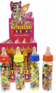 G BUTELECZKI Z GROSZKAMI 30G/24 RÓŻOWE OP Z KOTKIEM "11"