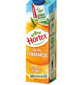 HORTEX SOK POMARAŃCZOWY 1L/12