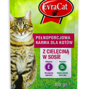 EVRA CAT KOT 100G SASZ. Z CIELĘCINĄ/24