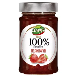 ŁOWICZ DŻEM 100% TRUSKAWKA 210G/8 nowość 100 %
