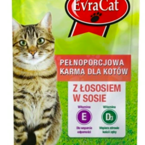 EVRA CAT KOT 100G SASZ. Z RYBĄ ŁOSOSIEM /24