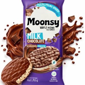 EUROWAFEL MOONSY RYŻOWE OBLANE CZEKOL.MLECZNĄ 65G /12