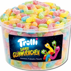 G ŻELKI TROLLI KWAŚNE ROBAKI ŚWIĘTOJAŃSKIE 1050G 150SZT "132B"
