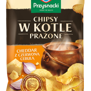 FELIX CHIPS 125G KETLLE CHEDDAR Z CZERWONĄ CEBULĄ/10