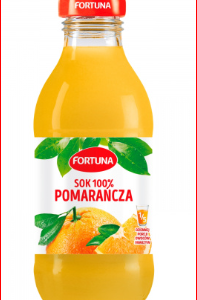 FORTUNA 0,3L SOK POMARAŃCZ 100%/15 SZKŁO